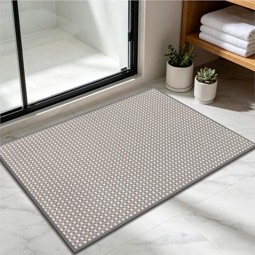 Tapis de bain antidérapant, 60x90cm - Super absorbant, doux et lavable en machine