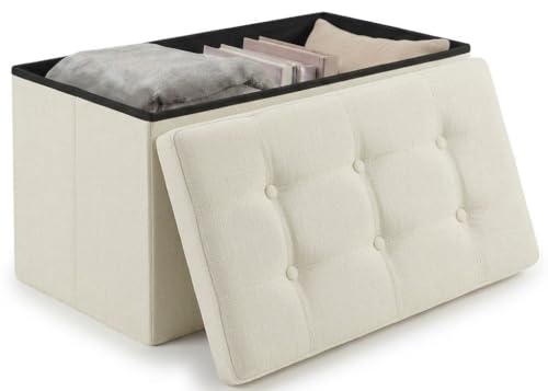 Edihome - Coffre de Rangement - Banc Multifonction en tissu - 38x76x38 cm