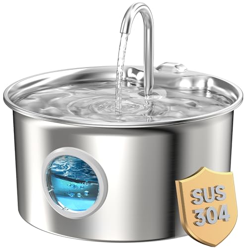 Fontaine à eau pour chat en inox 2,6L