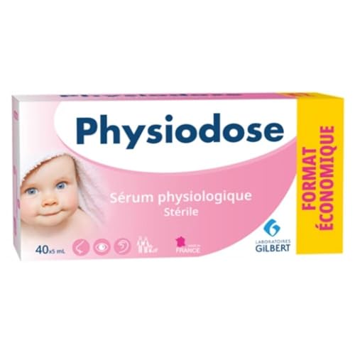 Physiodose Sérum Physiologique Bébé – 40 Unidoses Stériles 5 ml – Nez, Yeux