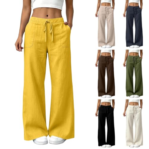 Pantalon Fluide Femme Automne - Pantalons Large Taille Elastique