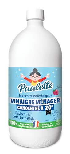 Paulette - Vinaigre Framboise 20° - Détartrant Multi-Surface - 1L