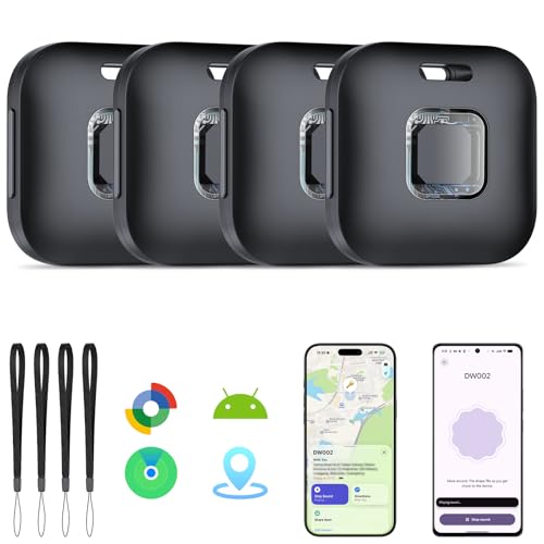 Lot de 4 traceurs Hoxe Air avec iOS Find My et Android Find Hub