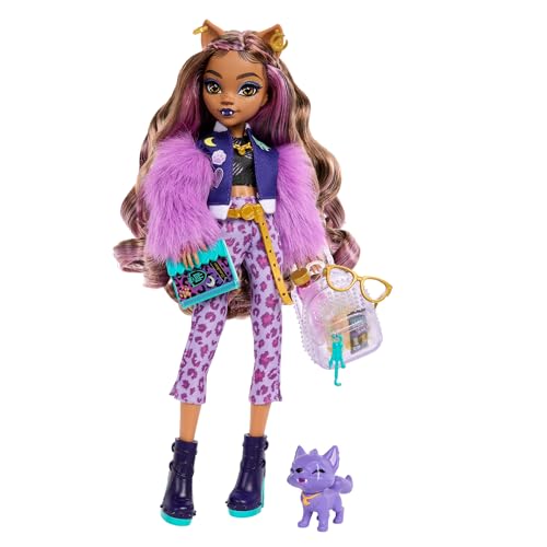 Monster High Poupée Clawdeen Wolf avec Veste en Fausse Fourrure