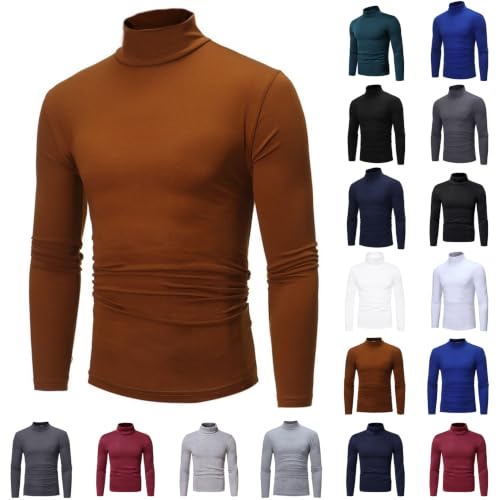 Pull Col Roulé Homme Sous-Pull Thermique Manches Longues Vêtement Hiver