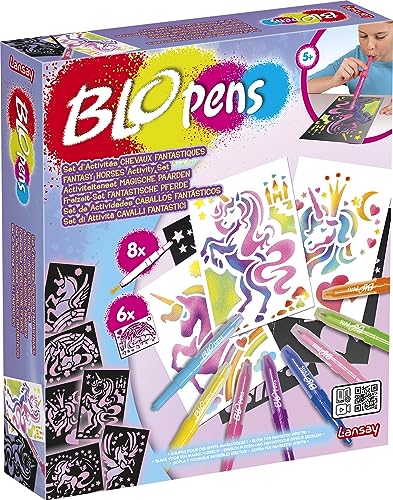 Lansay - Blopens Chevaux Fantastiques - Kit de Dessin Licornes - Dès 5 Ans