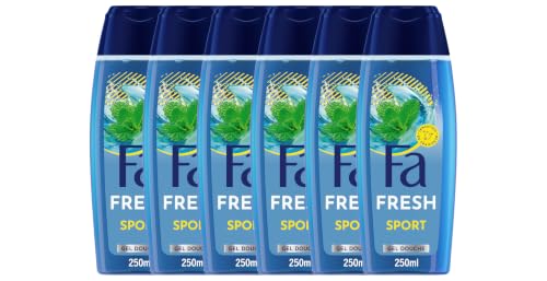 Fa Gel Douche Sport 250ml Fraîcheur Parfum Citron Menthe Rafraichissant - Pack de 6
