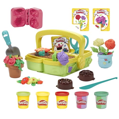 Play-Doh Mon Jardin de Fleurs, Coffret de Pâte à Modeler, Plantes Multicolores - Dès 3 Ans