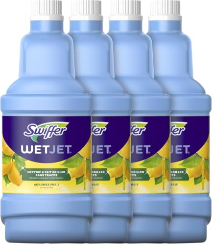 Swiffer WetJet - Nettoyant Sol pour Balai Spray, Grand Format 5L (1.25L x4) - Solution Multi-Surfaces Pour Tous Types de Sols