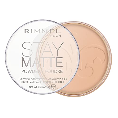 Rimmel - Poudre Compact Stay Matte - Anti-brillance - Fini mat et naturel - 005 Beige soyeux - 14gr