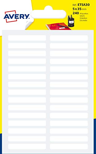 Avery ETSA30 240 étiquettes Manuscrit blanches 5 × 35 mm