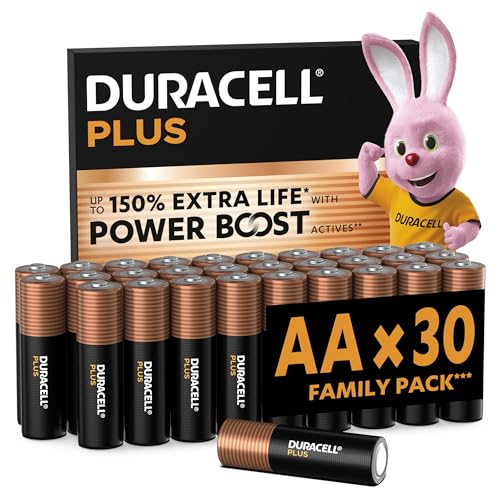DURACELL AA Plus Piles Alcalines (Lot de 30) 1.5V, LR06