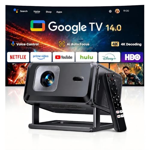 Vidéoprojecteur 4K FHD 1080P HDR10, Auto Focus/ 6D Keystone - Rétroprojecteur avec WiFi, Bluetooth 5.4