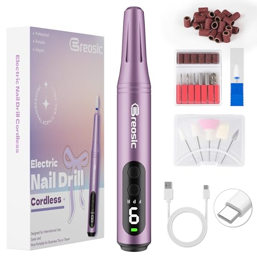 Breosic Ponceuse pour Ongles Professionnel Lime à Ongle Électrique Violette