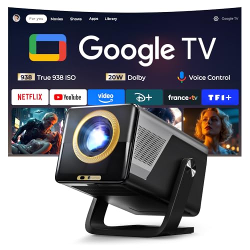 Vidéoprojecteur Intelligent Google TV Compatible 4K,Hi-FI Audio, Auto Focus
