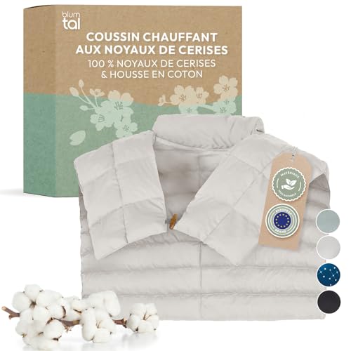 Blumtal Coussin Noyau de Cerise - Housse 100% Coton certifiée Oeko-TEX - Coussin avec noyaux de Cerises Chauffant - bouillotte Douleur adaptée au Micr