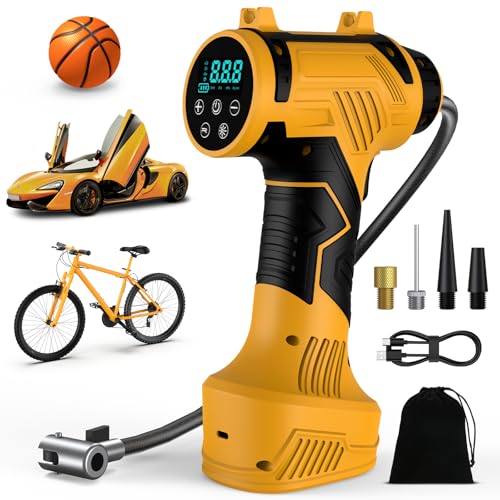 Compresseur à Air Portatif - Gonfleur Pneus Voiture, Vélo , Moto, Ballon - 4 modes prédéfinis