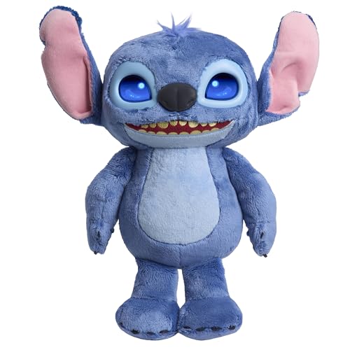 Peluche Stitch Interactive de Disney 34,3 cm - Plus de 50 Sons et Expressions, Yeux LCD expressifs, Jouets pour Enfants de 3 Ans et Plus