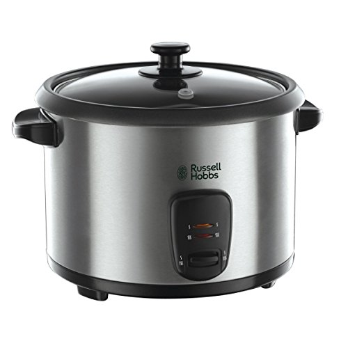 Russell Hobbs Cuiseur de Riz [Grande Capacité] Inox (1,8L, 10 portions, cuillère à riz & Dosette incl., Arrêt & Maintien au Chaud Auto,Idéal aussi pou