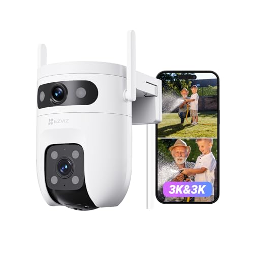 EZVIZ 3K(5MP+5MP) Caméra Surveillance Extérieur à Double Objectif, C9c 3K