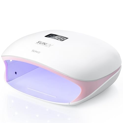 SUNUV Lampe à Ongles UV LED pour Vernis Gel, avec 4 Réglages de Minuterie, Sèche-Ongles avec Affichage LED à Capteur Automatique et Base Amovible, SUN
