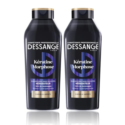 DESSANGE Lot 2x280ml Shampooing Kératine Morphose Réparateur Cheveux Abîmés