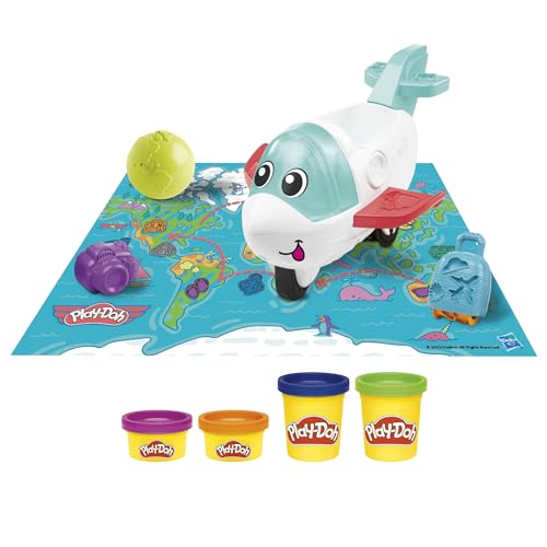 Play-Doh Mon Avion des Découvertes, Coffret Starter Créatif pour Enfants avec Tapis d’Activité, Accessoires et Pâte à Modeler, Jouet Imaginatif dès 3 