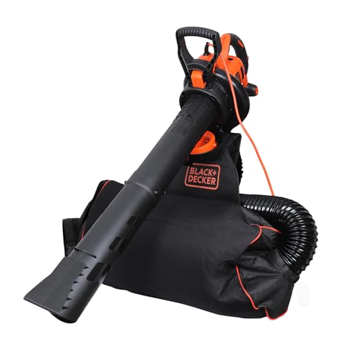 BLACK+DECKER Aspirateur-souffleur-broyeur 3-en-1 3000W, BEBLV300-QS | Sac à dos collecteur de 72 L inclus