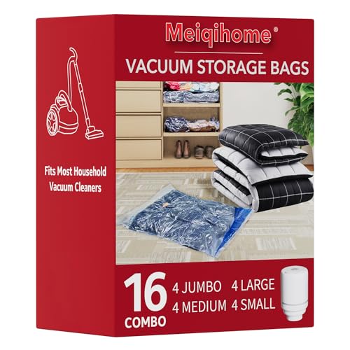 Lot de 16 Sacs Sous Vide avec Pompe Électrique – 4J/4L/4M/4S – Sacs de Compression pour Vêtements, Idéal pour Déménagement et Voyage