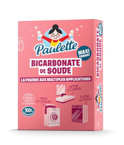Paulette - Bicarbonate de Soude - Nettoyant Multi-Usage Authentique - 1kg | Nettoie, Ravive les Couleurs, Neutralise les Odeurs - 100% d'Ingrédients d