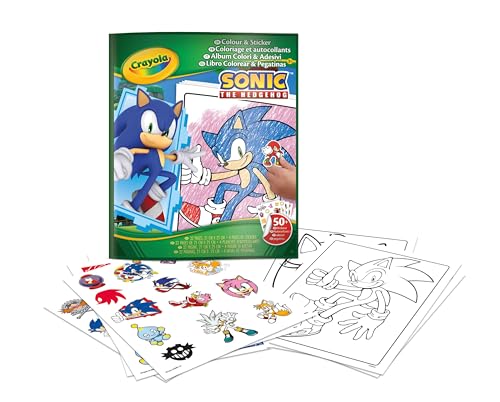 Crayola, Album de coloriage avec Autocollants Sonic, 32 Pages et 4 Feuilles | 32 pages, 4 feuilles d'autocollants, Album à colorier sonic, Au-delà de 