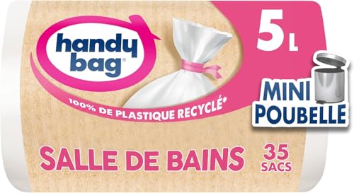 Handy Bag - Sacs poubelle salle de bains à lien 5L x 35 sacs