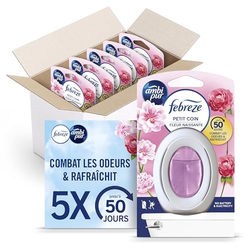 Febreze Petit Coin Fleur Naissante 5ct | En continu (7.5ml). Combat les odeurs. Fraîcheur jusqu'à 50 jours.