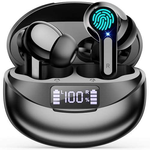 Écouteurs Bluetooth sans Fil Ecouteurs sans fil Ecouteurs Bluetooth 5.3 | Son Hi-Fi Stéréo, Microphone Intégré, Écran LED Double, 35H d'Autonomie, Rec