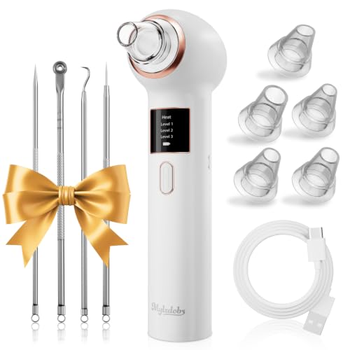 Aspirateur Point Noir Mylzdobs 3 Modes 5 Sondes Extracteur Comedon Blanc | Aspirateur point visage avec un ensemble traditionnel d'aiguilles à points 
