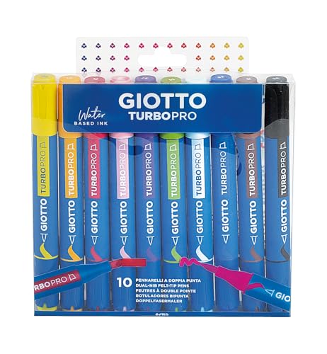 GIOTTO Turbo Pro - Boîte 10 feutres double pointe