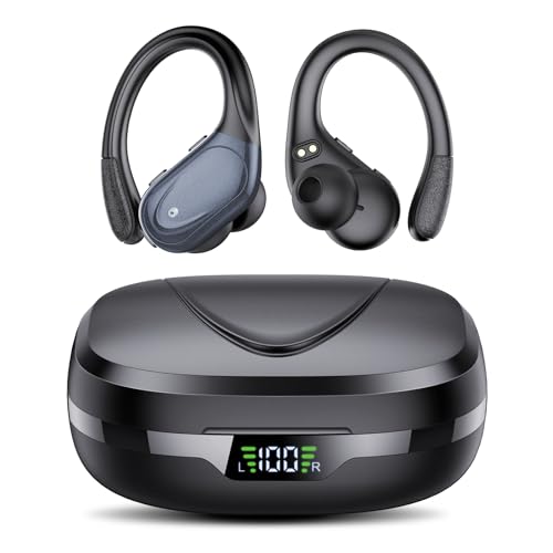 Ecouteurs Bluetooth sans Fil Sport, 60H Casque Bluetooth 5.3 avec CVC8.0 Antibruit, Ecouteurs sans Fil avec 4 ENC Mic, IPX7 Étanche Oreillette Bluetoo