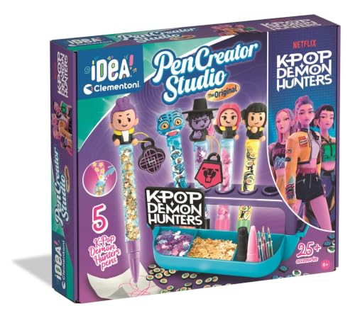 rée tes Stylos K-Pop Demon Hunters pour Enfants 6 Ans+ | 5 Stylos à Personnaliser | Personnages & Décorations Irisées Inclus | Idée Cadeau