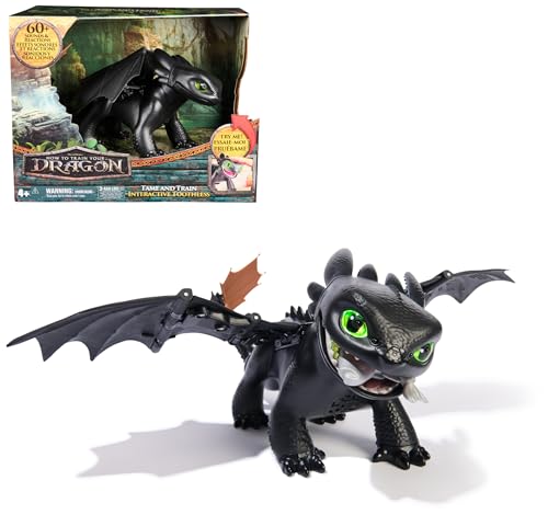 Dreamworks Dragons - How to Train Your Dragon - Mon Dragon Interactif Krokmou - Figurine Interactive Qui Réagit Au Toucher avec 60 Effets Sonores - Mo