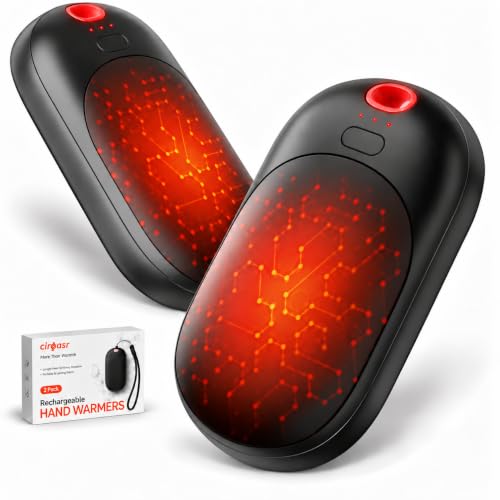 Chaufferette Main Rechargeable 2 en 1, lot de 2 | 3 niveaux de température, chauffe en 1 seconde, recharge USB, 4000 mAh