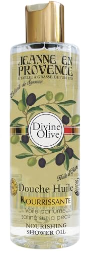 JEANNE EN PROVENCE - Douche Huile Divine Olive - Nettoie, Nourrit & Parfume - Gel Douche Pour Peaux Sèches - 95% d'Ingrédients d'Origine Naturelle - F