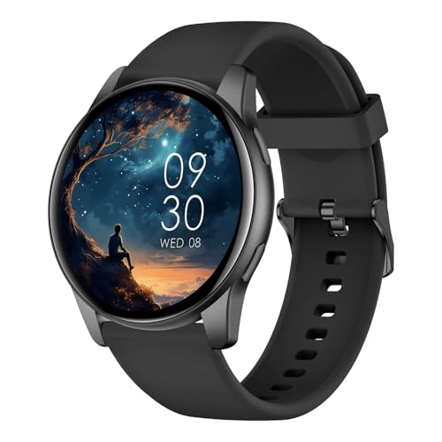 AcclaFit Montre Connectée Femme Homme avec Appel Bluetooth, Smartwatch Ronde 1,38" avec 147+ Modes Sportifs, Cardiofréquencemètre, Sommeil, IP68 Étanc